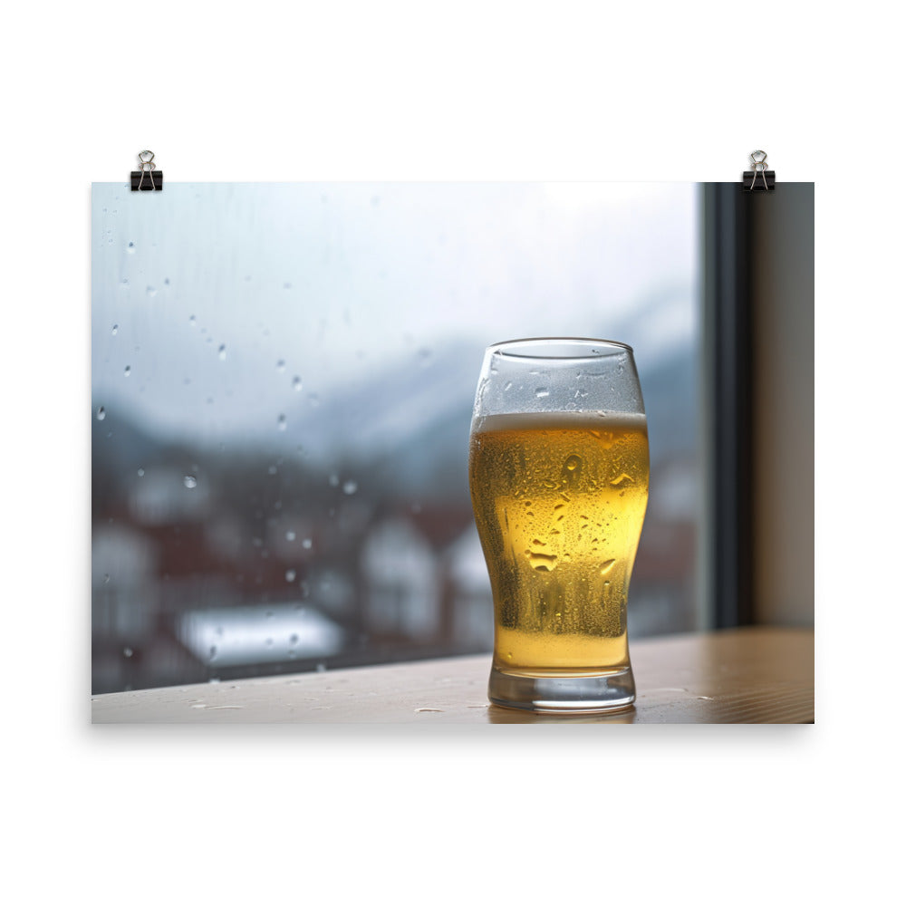 Chilled Pilsner with a view photo paper poster - Posterfy.AI