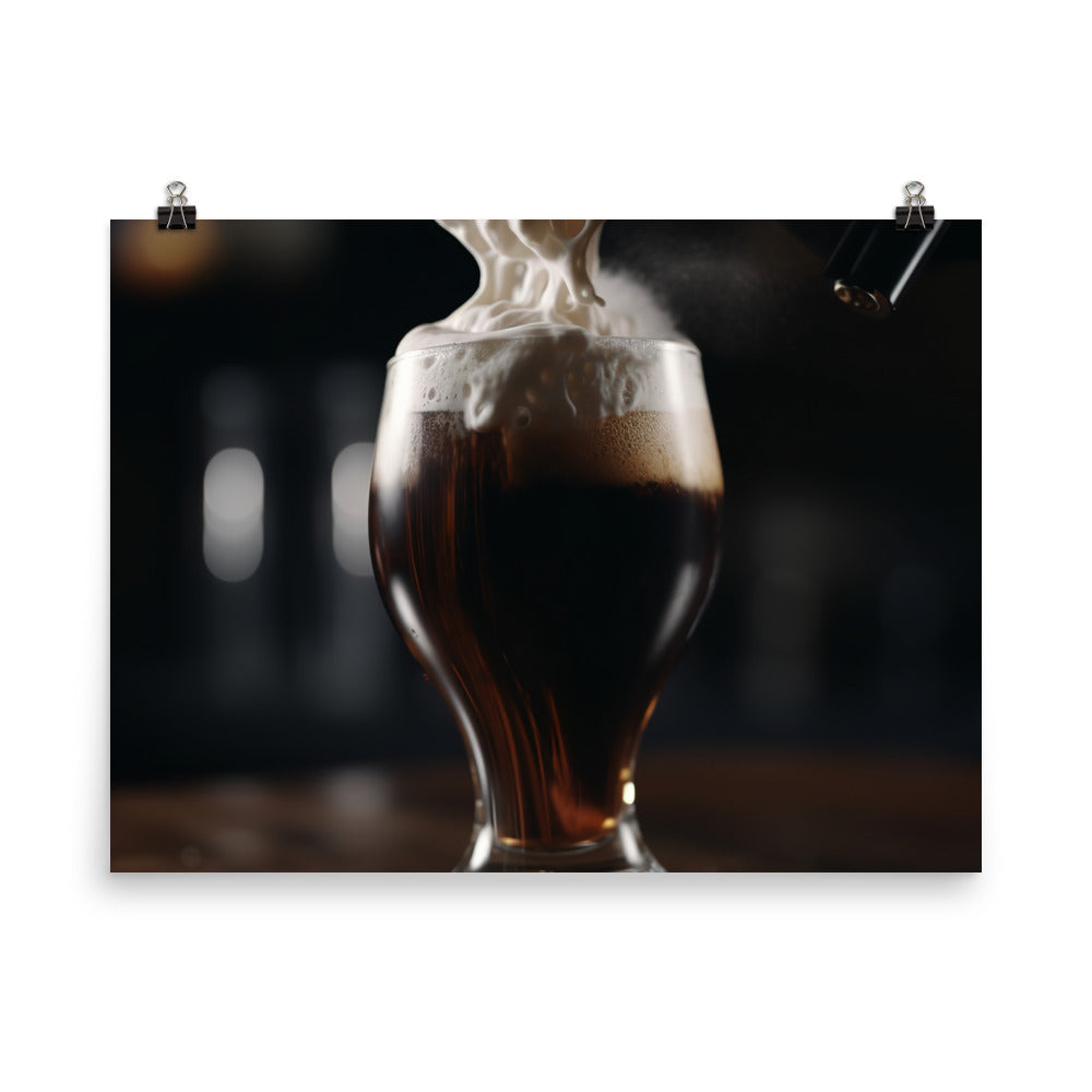 An ice cold stout beer photo paper poster - Posterfy.AI