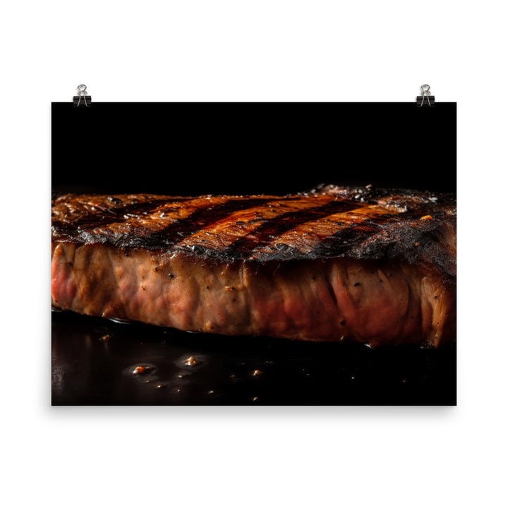 Perfectly Grilled New York Strip photo paper poster - Posterfy.AI