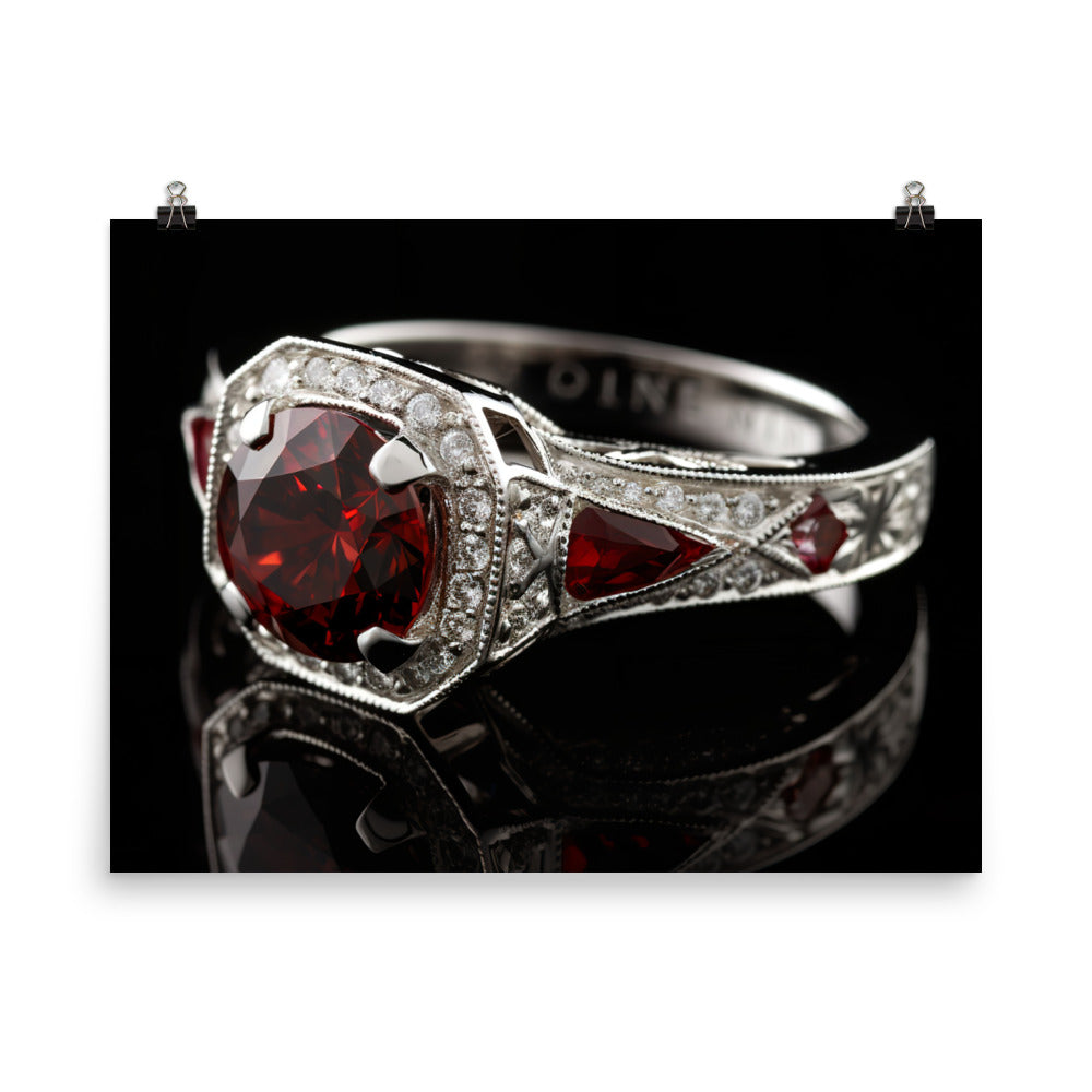 The red diamond exudes elegance and sophistication photo paper poster - Posterfy.AI