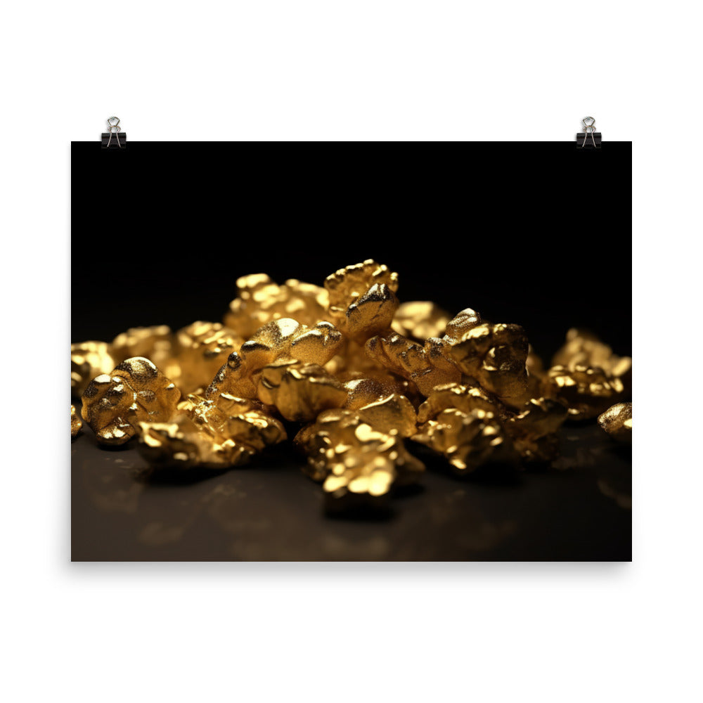 Shiny Gold Nuggets photo paper poster - Posterfy.AI