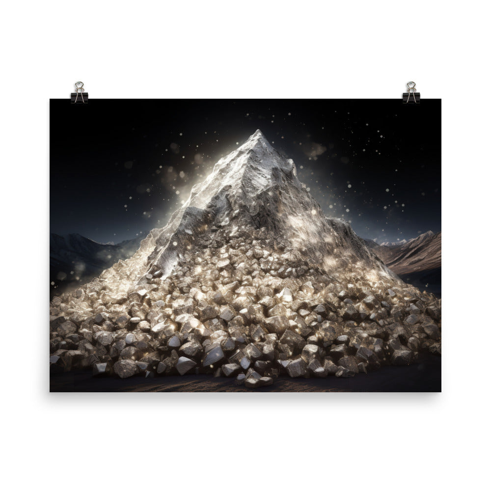 Shimmering Mountain of Classic White Diamonds photo paper poster - Posterfy.AI