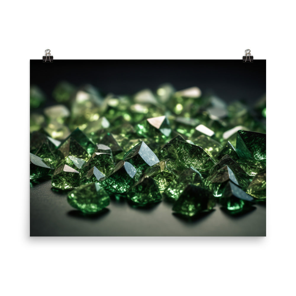 Shimmering Green Diamond Pile photo paper poster - Posterfy.AI