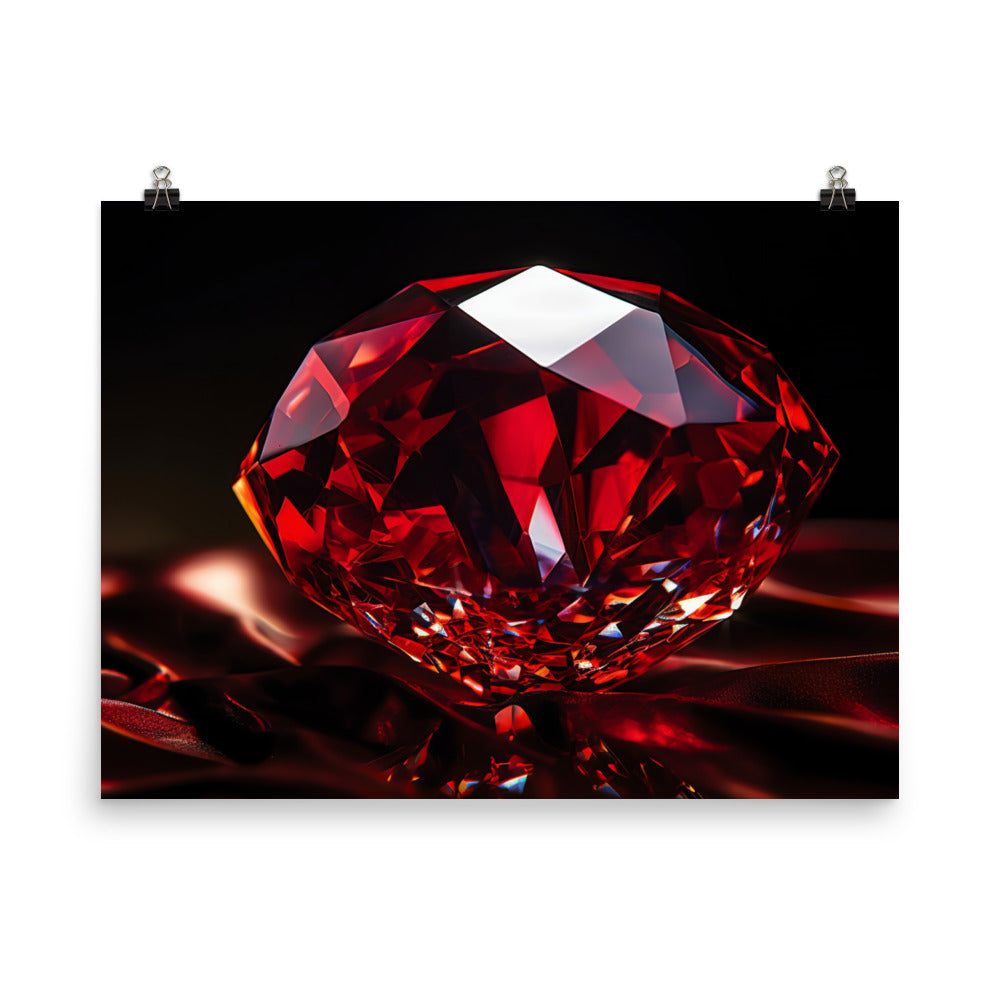 Red diamond gleams in the light photo paper poster - Posterfy.AI