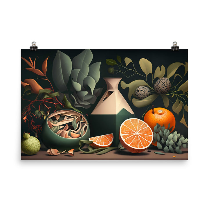 A contemporary still life painting inspired by nature photo paper poster - Posterfy.AI