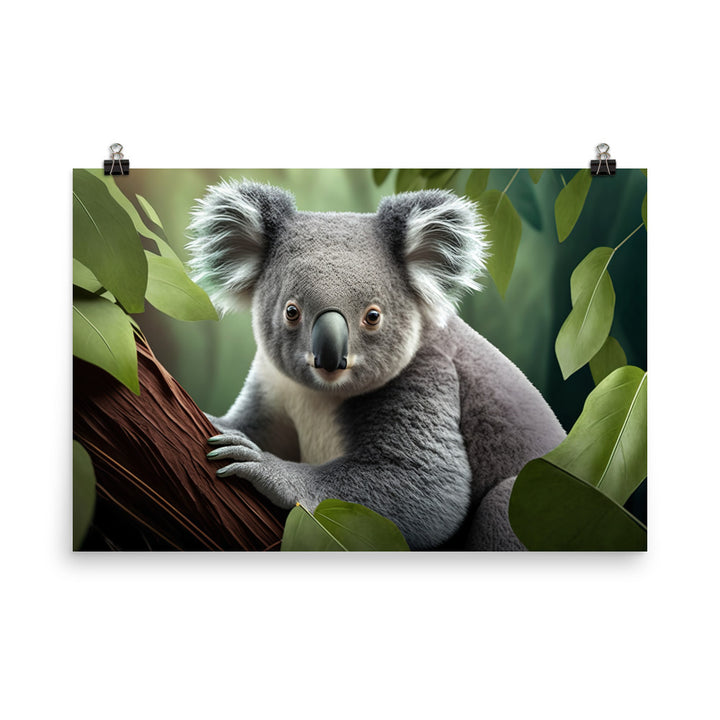 A curious koala peering down at you photo paper poster - Posterfy.AI