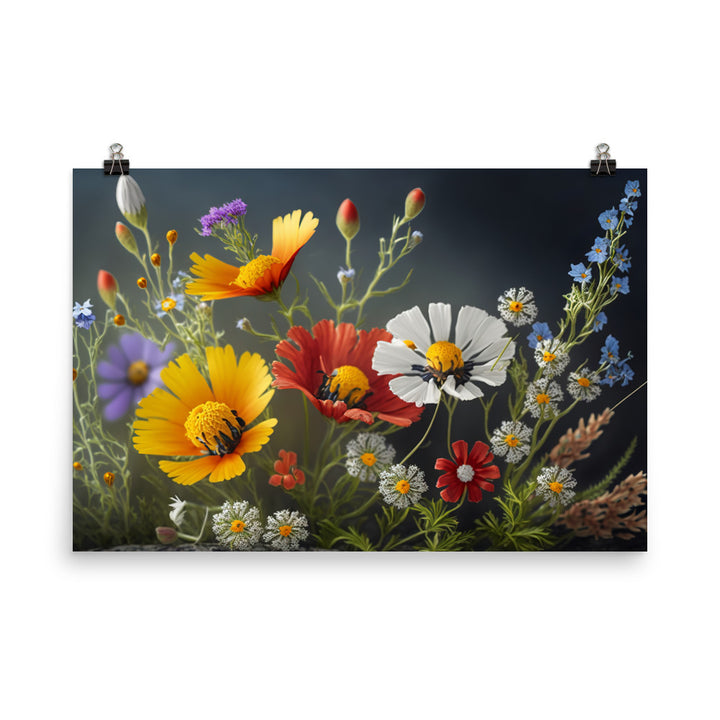 A patch of wildflowers photo paper poster - Posterfy.AI