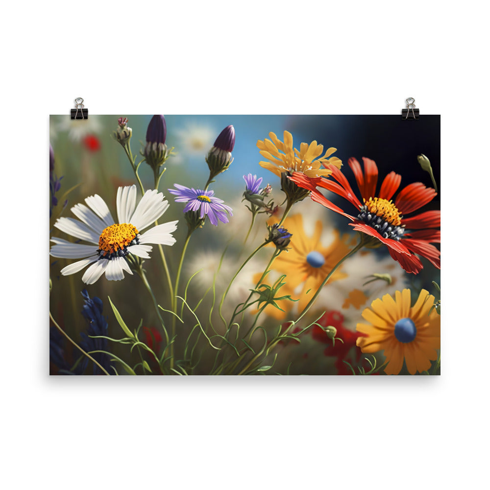 A patch of wildflowers photo paper poster - Posterfy.AI