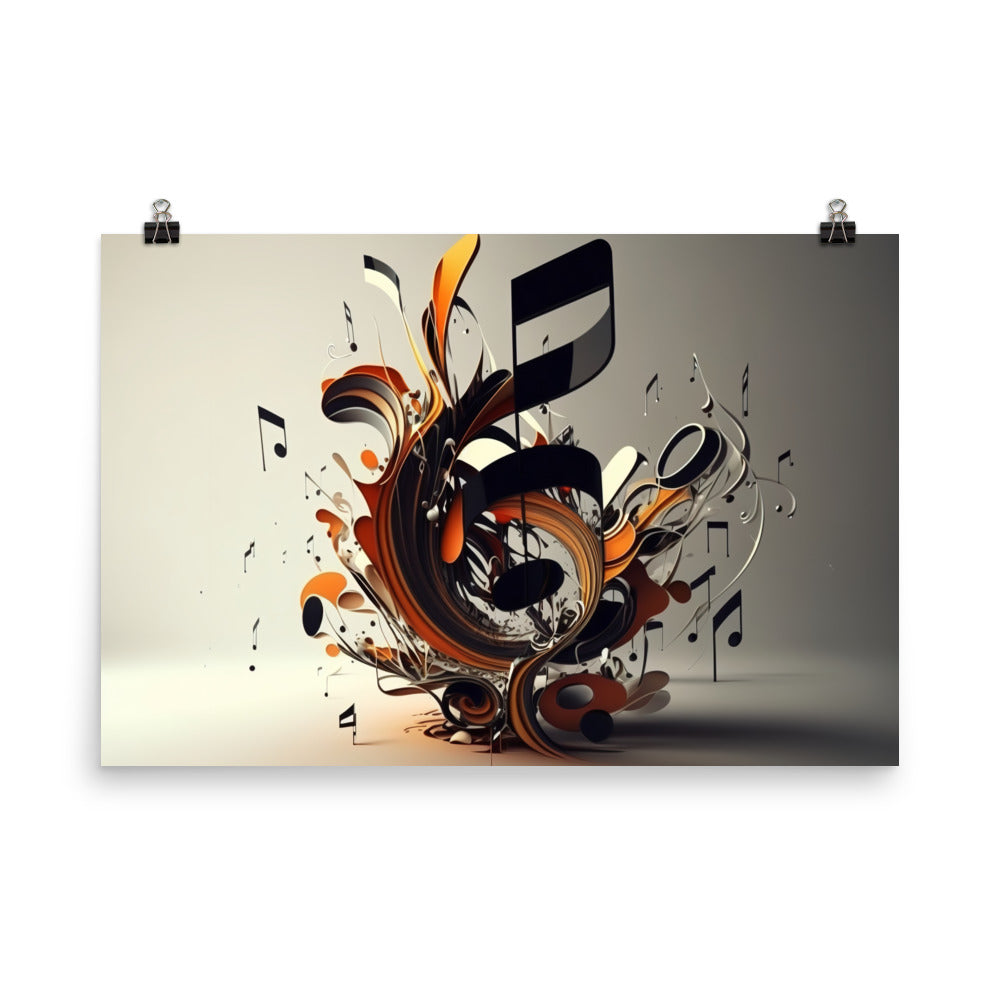 Musical notes in a simple abstract style photo paper poster - Posterfy.AI