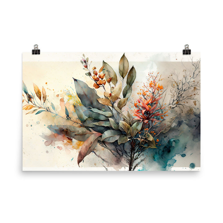 Whimsical Watercolor Floral Wall Art photo paper poster - Posterfy.AI