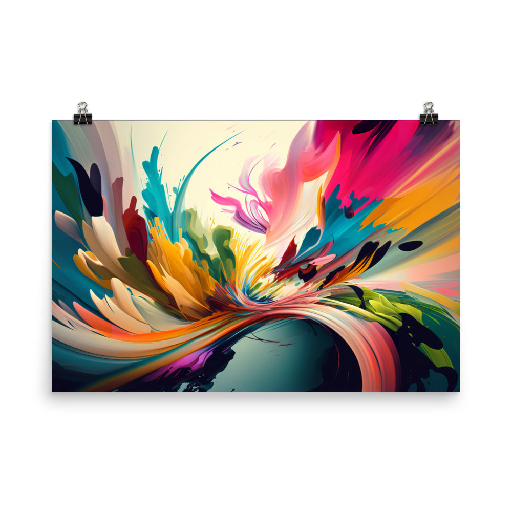 Colorful Abstract Expressionist Wall Art photo paper poster - Posterfy.AI