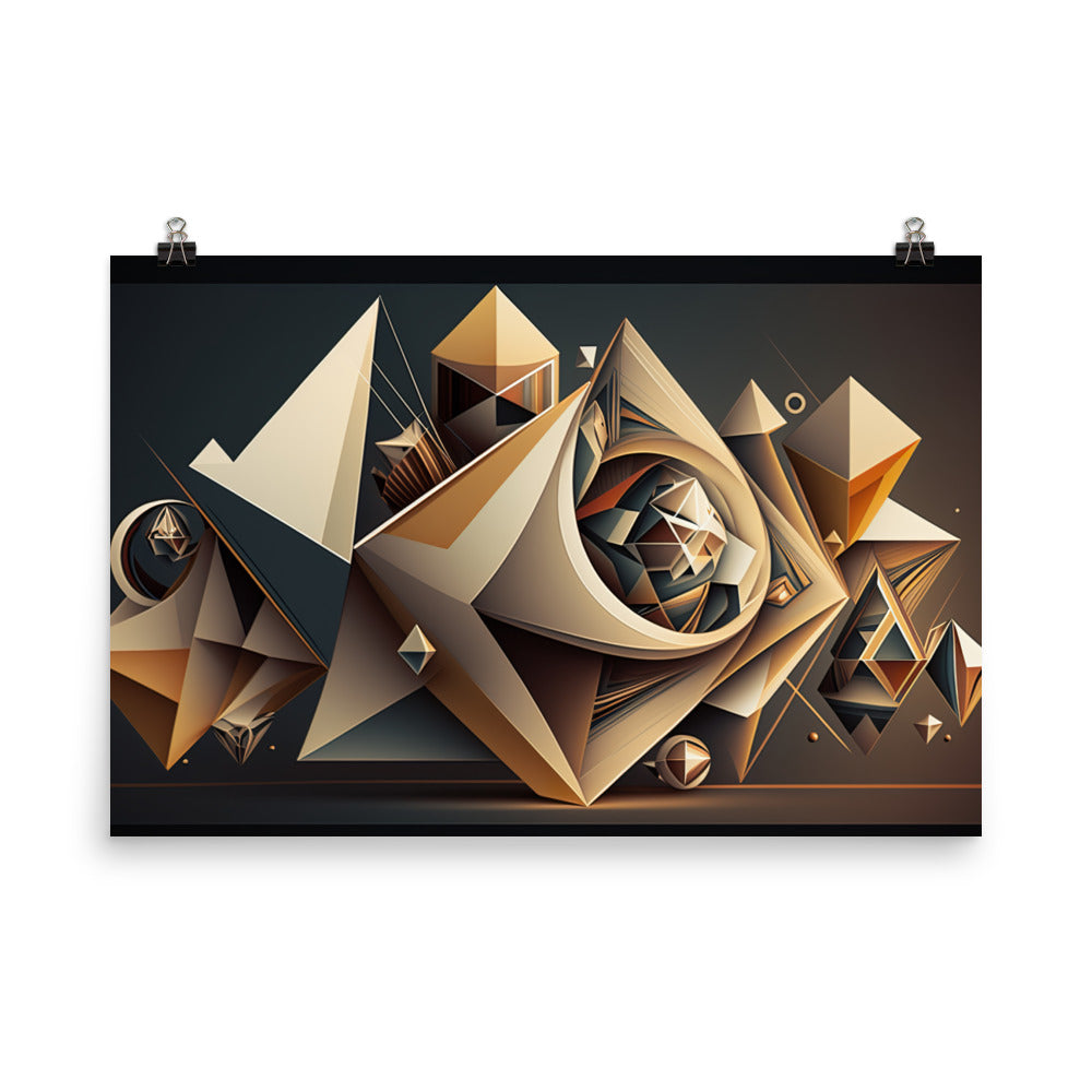 Contemporary Geometric Wall Art photo paper poster - Posterfy.AI