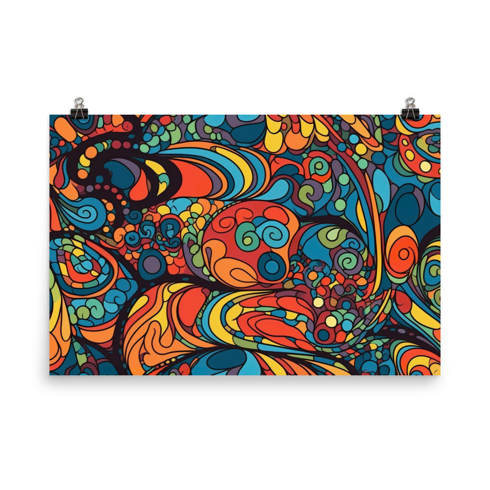 Psychedelic Pattern photo paper poster - Posterfy.AI