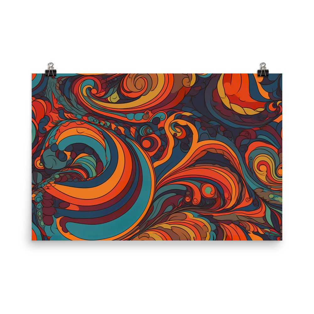 Psychedelic Pattern photo paper poster - Posterfy.AI