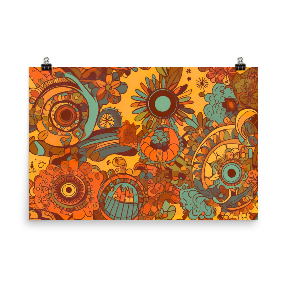 Hippie Pattern photo paper poster - Posterfy.AI