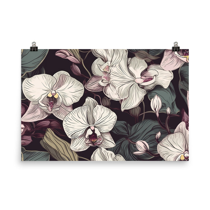 Orchid Pattern photo paper poster - Posterfy.AI