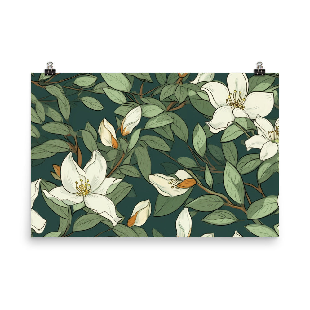 Jasmine Pattern photo paper poster - Posterfy.AI