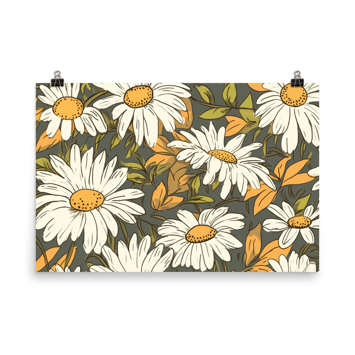 Daisy Pattern photo paper poster - Posterfy.AI