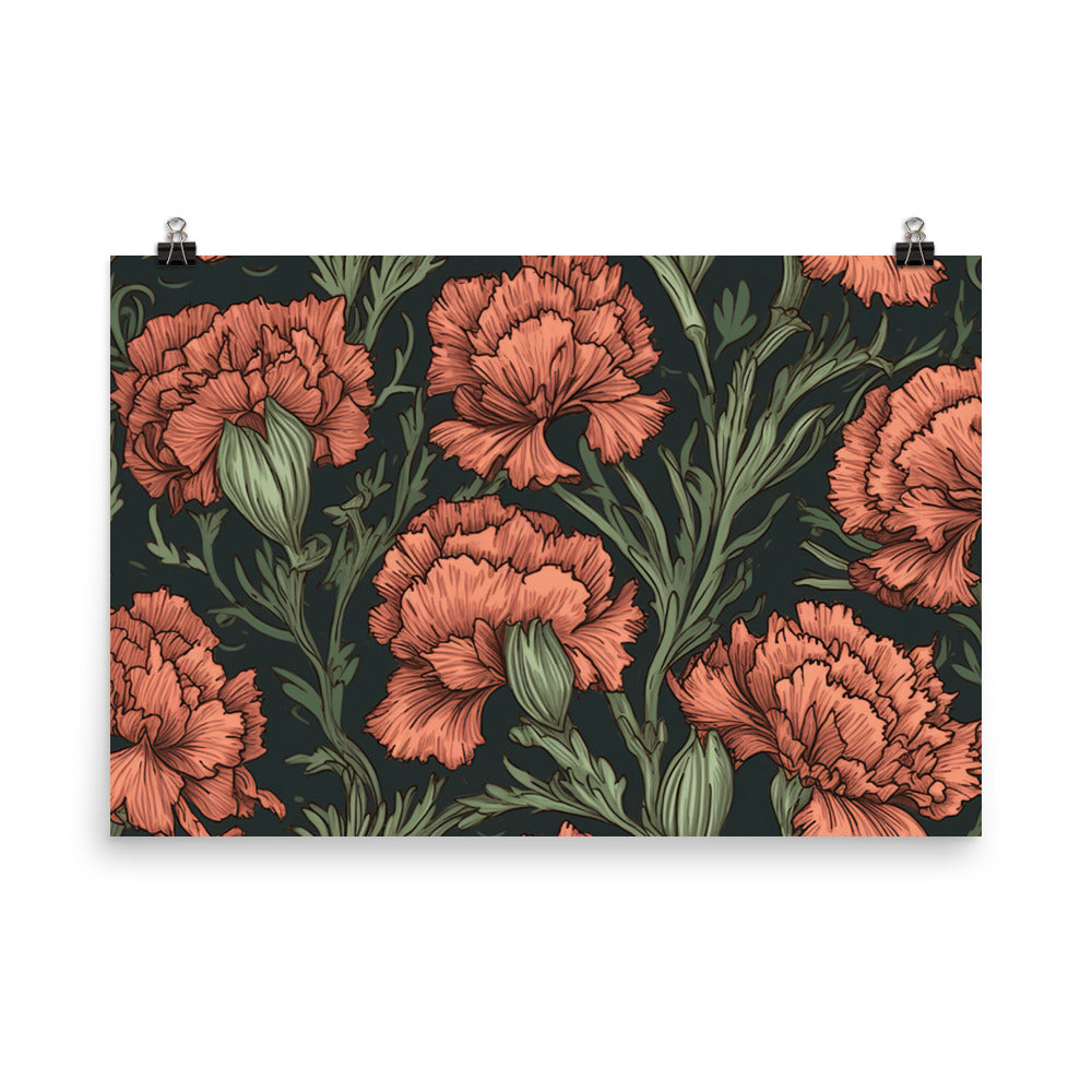 Carnation Pattern photo paper poster - Posterfy.AI