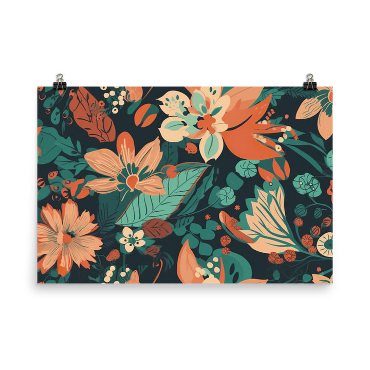 Floral Pattern photo paper poster - Posterfy.AI
