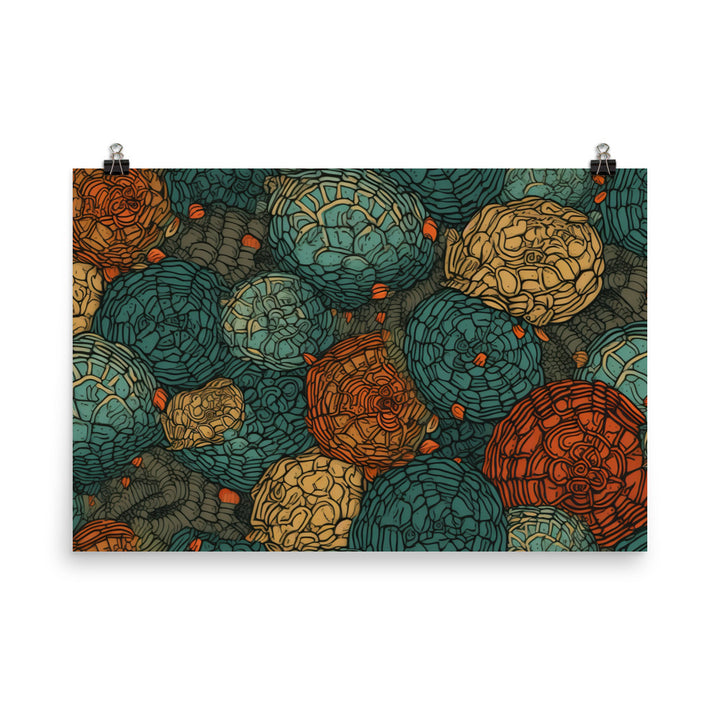 Turtle shells Pattern photo paper poster - Posterfy.AI