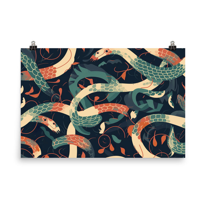 Snake slithers Pattern photo paper poster - Posterfy.AI