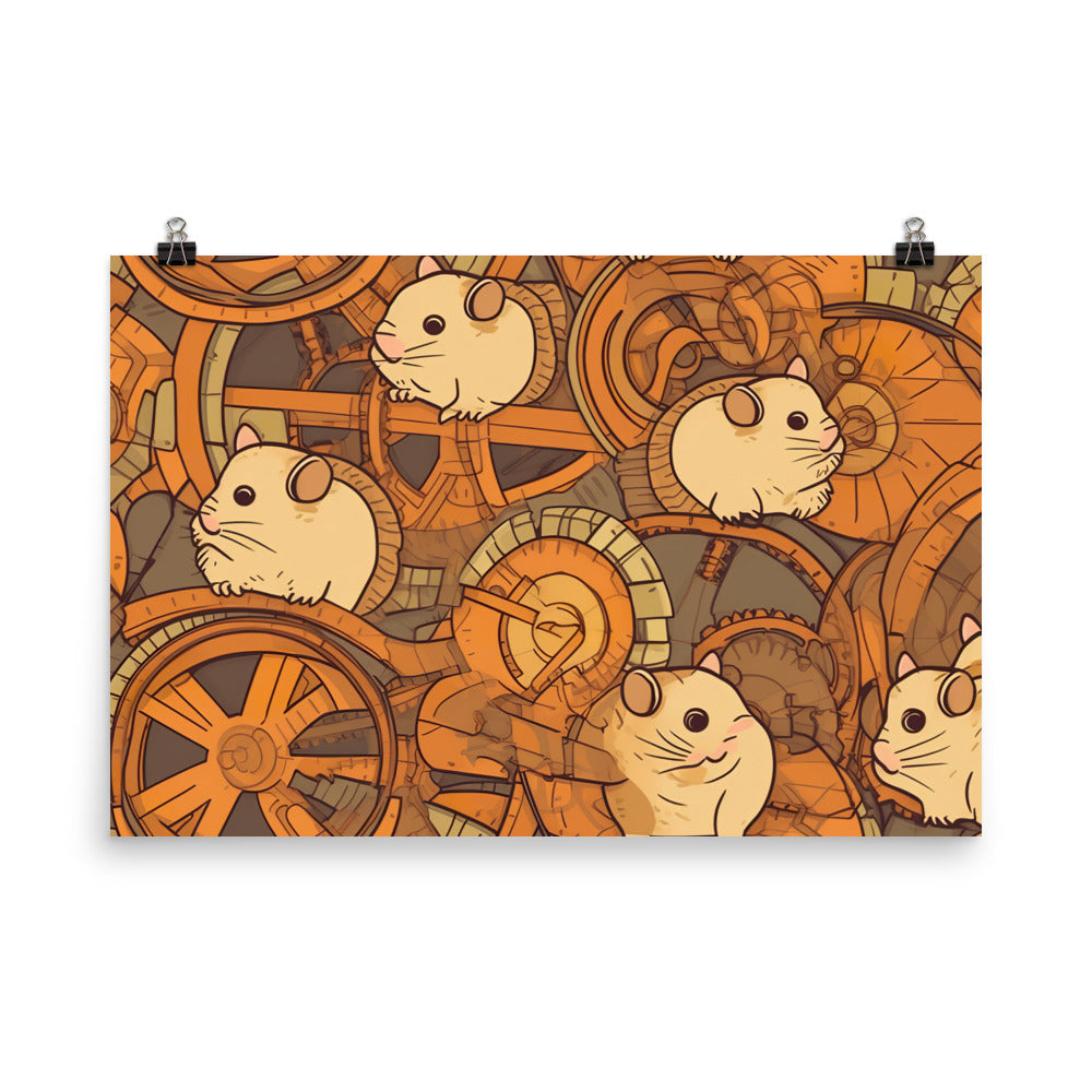 Hamster wheels Pattern paper poster - Posterfy.AI