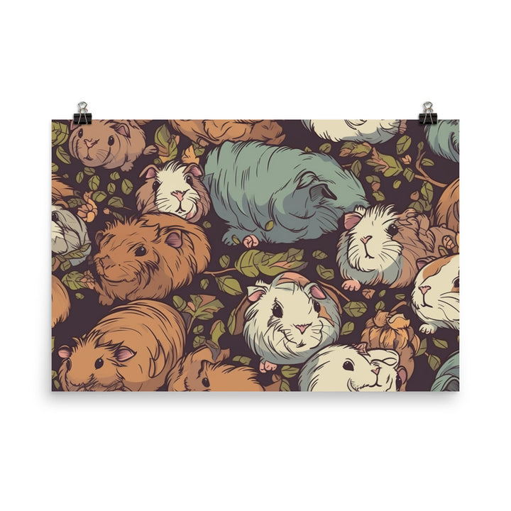 Guinea pig snuggles Pattern photo paper poster - Posterfy.AI