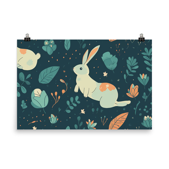 Bunny hops Pattern photo paper poster - Posterfy.AI