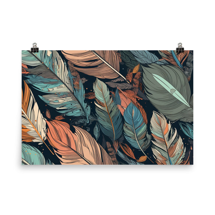 Bird feathers Pattern photo paper poster - Posterfy.AI