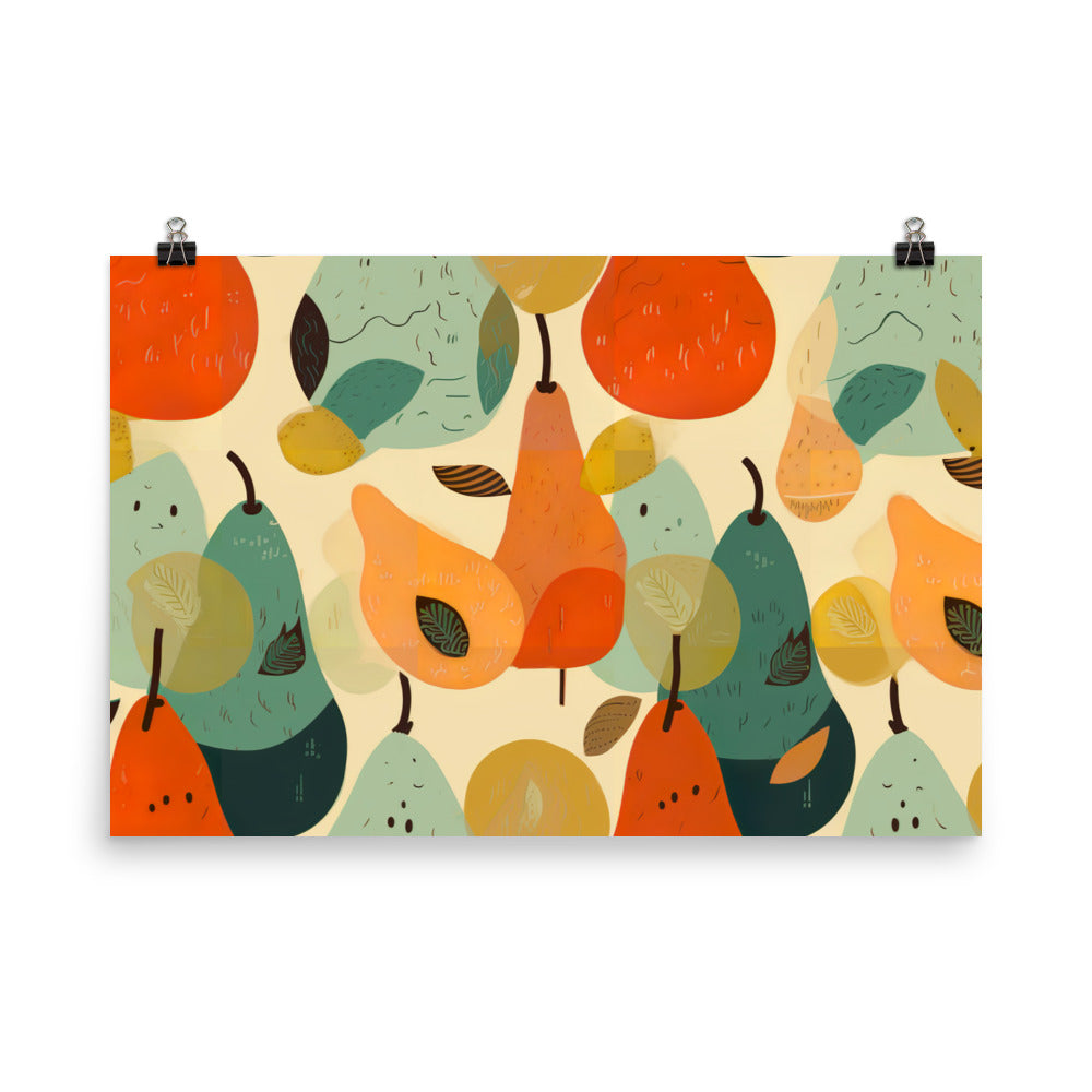 Pears Pattern photo paper poster - Posterfy.AI