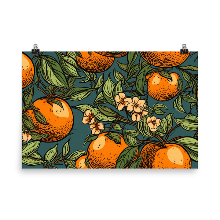 Oranges Pattern photo paper poster - Posterfy.AI