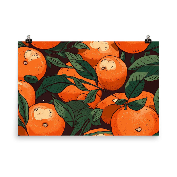 Oranges Pattern photo paper poster - Posterfy.AI