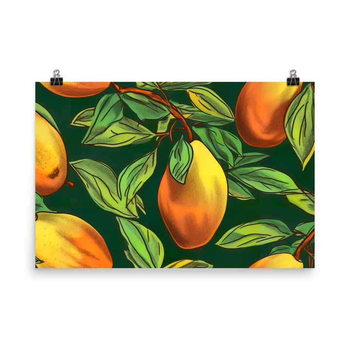 Mangoes Pattern photo paper poster - Posterfy.AI