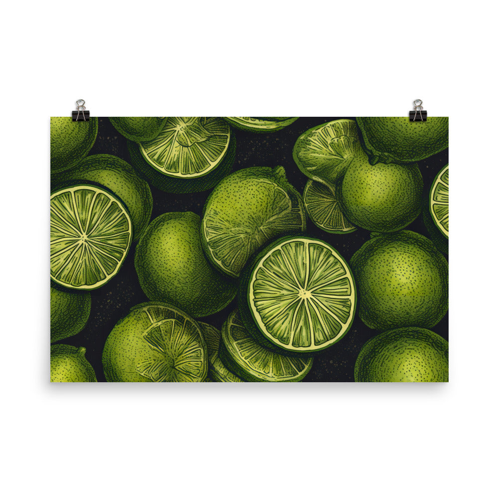 Limes Pattern photo paper poster - Posterfy.AI