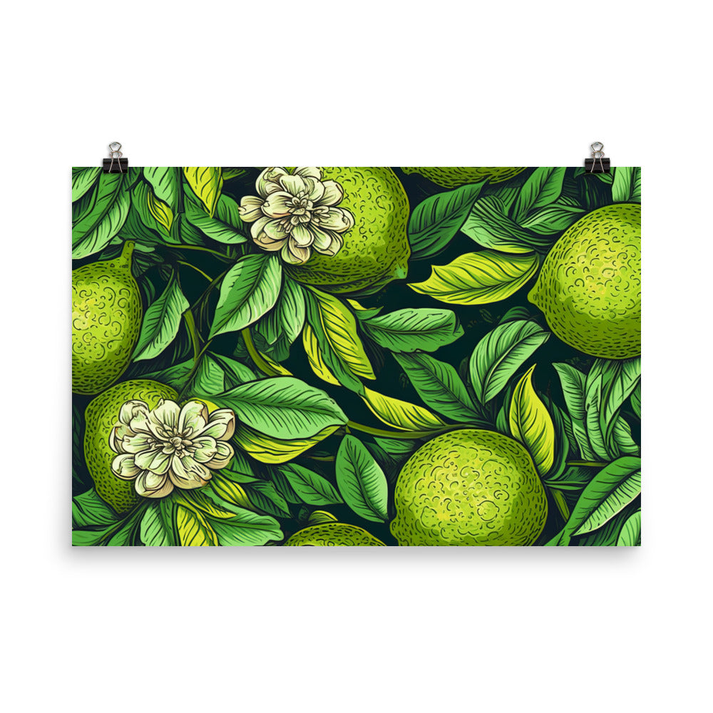 Limes Pattern photo paper poster - Posterfy.AI