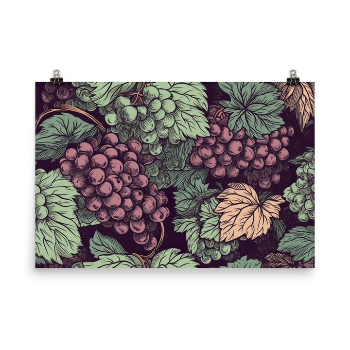 Grapes Pattern photo paper poster - Posterfy.AI