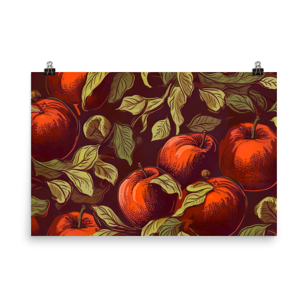 Apples Pattern photo paper poster - Posterfy.AI