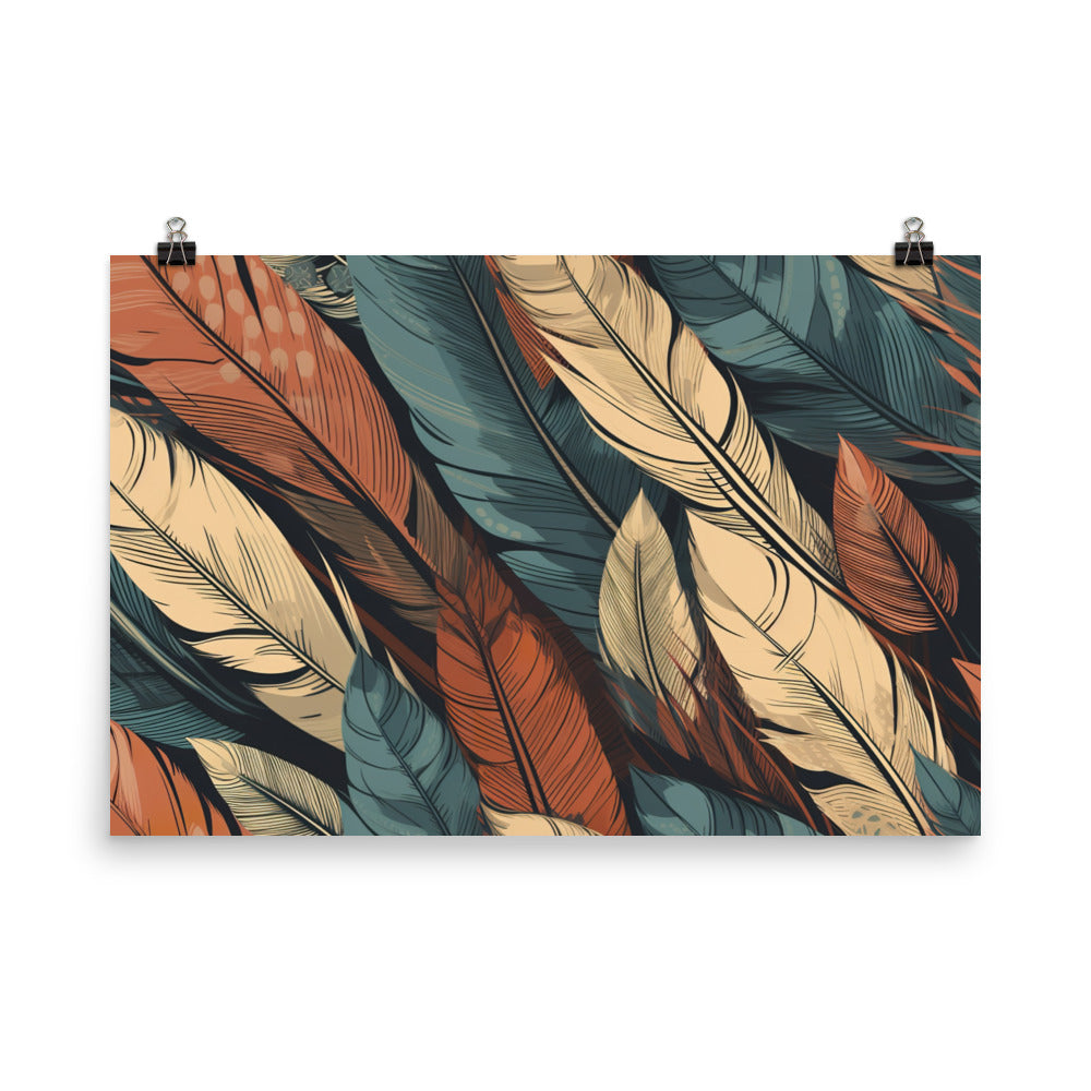 Feather Pattern photo paper poster - Posterfy.AI