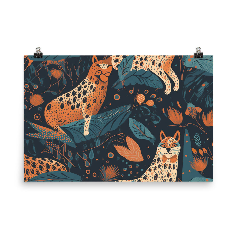 Wildlife Pattern photo paper poster - Posterfy.AI