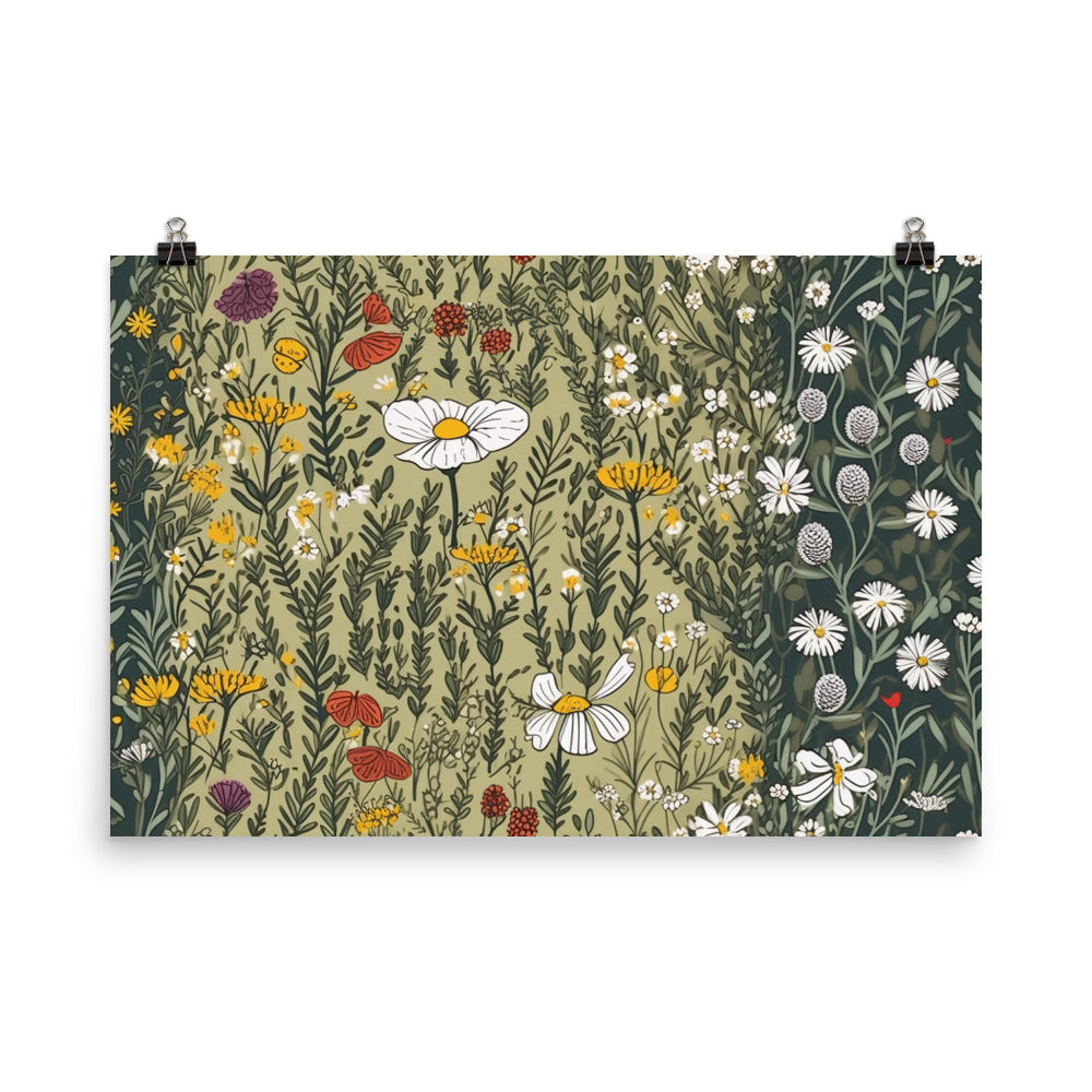 Wildflowers Pattern photo paper poster - Posterfy.AI