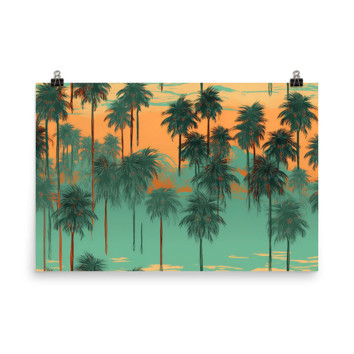 Palm Trees Pattern photo paper poster - Posterfy.AI