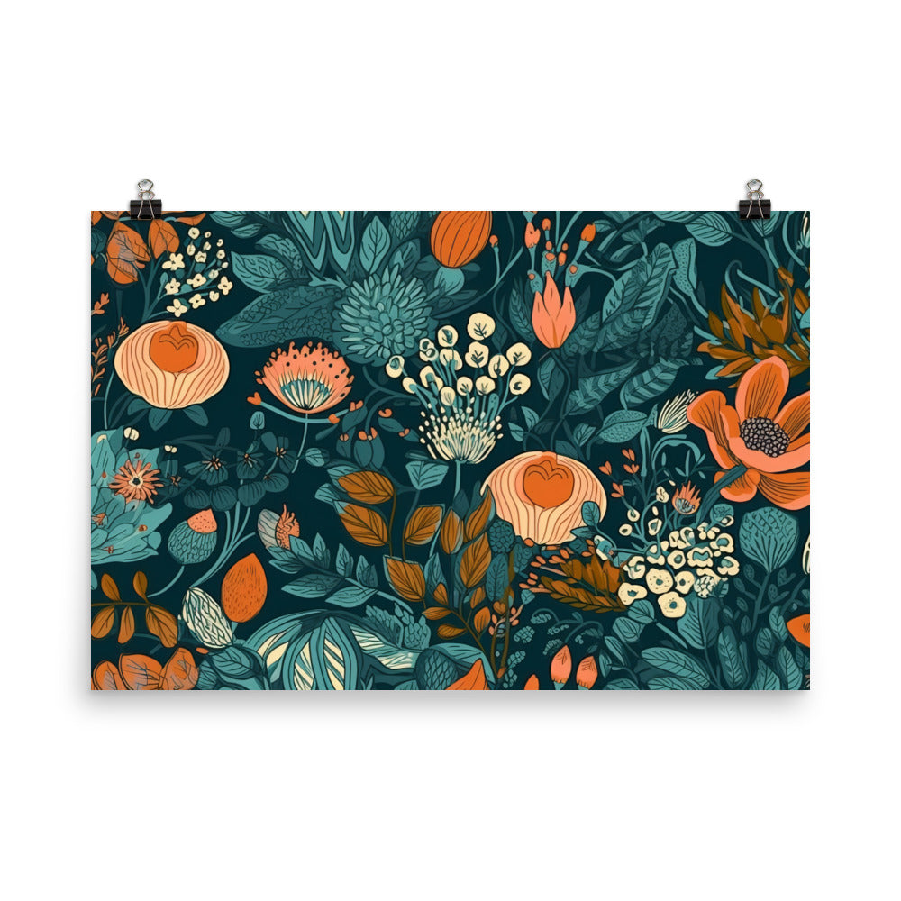 Garden Pattern photo paper poster - Posterfy.AI