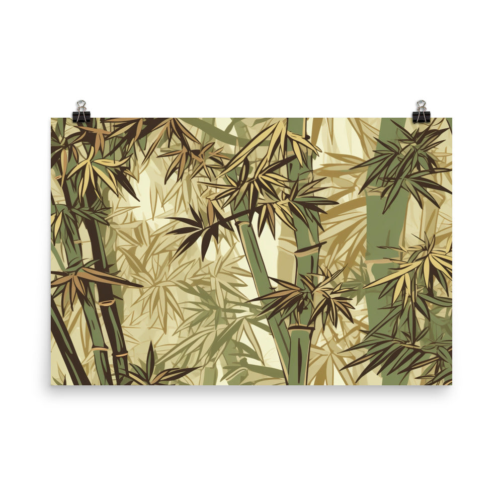 Bamboo Pattern photo paper poster - Posterfy.AI