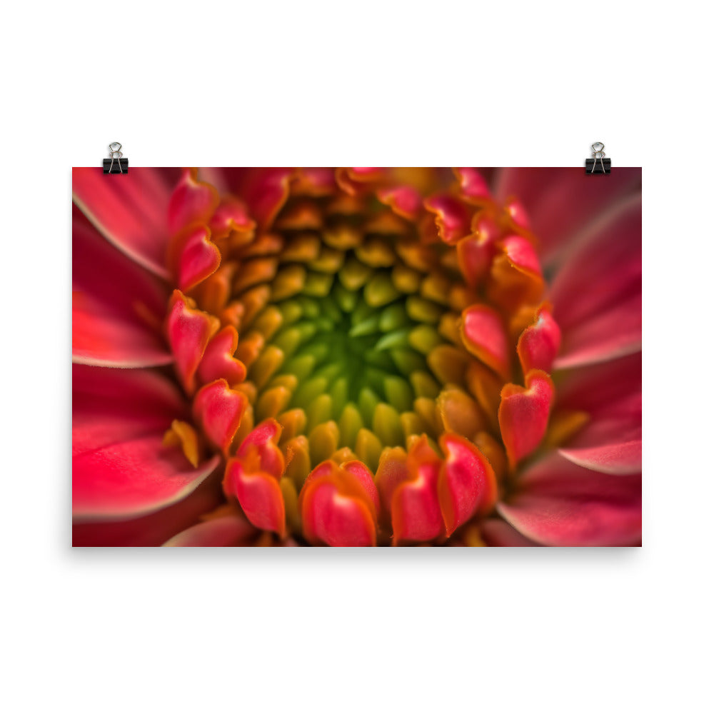 The Delicate Beauty of Zinnia Petals photo paper poster - Posterfy.AI