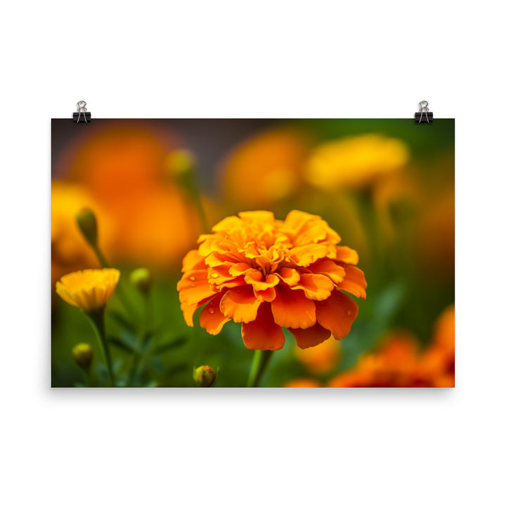 Capturing the Vibrant Hues of Marigold photo paper poster - Posterfy.AI