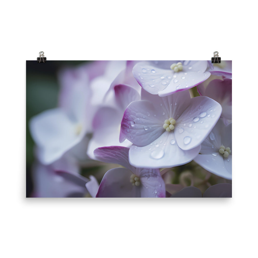 Purple and White Hydrangea Close-Up photo paper poster - Posterfy.AI