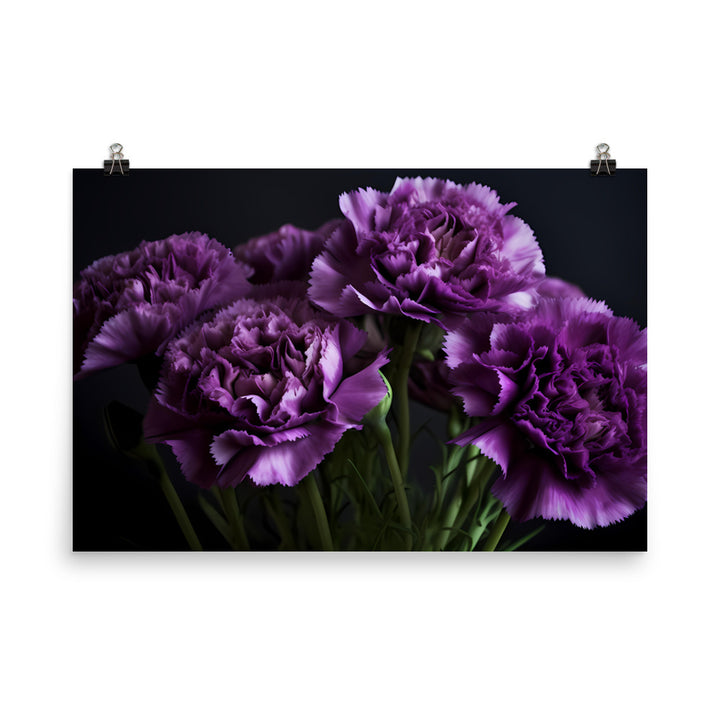 Elegant White Carnations photo paper poster - Posterfy.AI