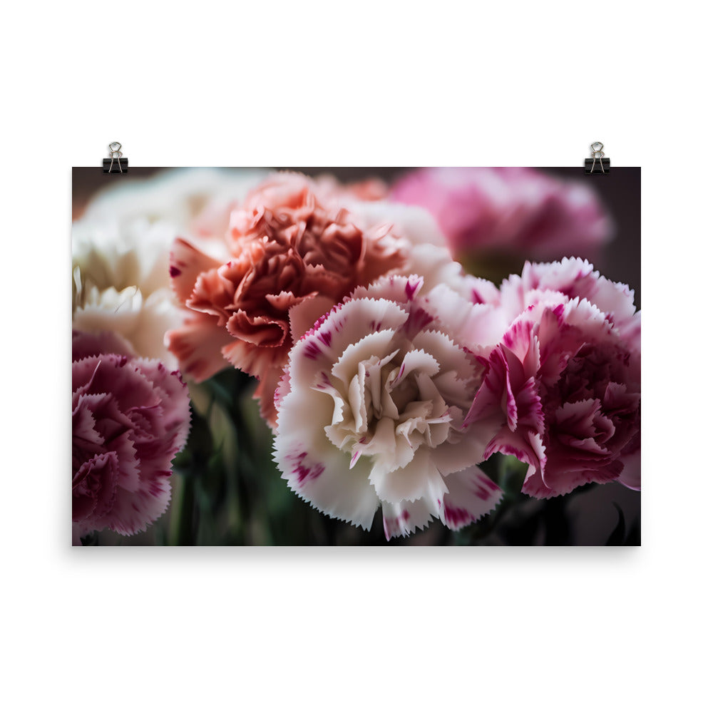 Carnations in Pink and White photo paper poster - Posterfy.AI