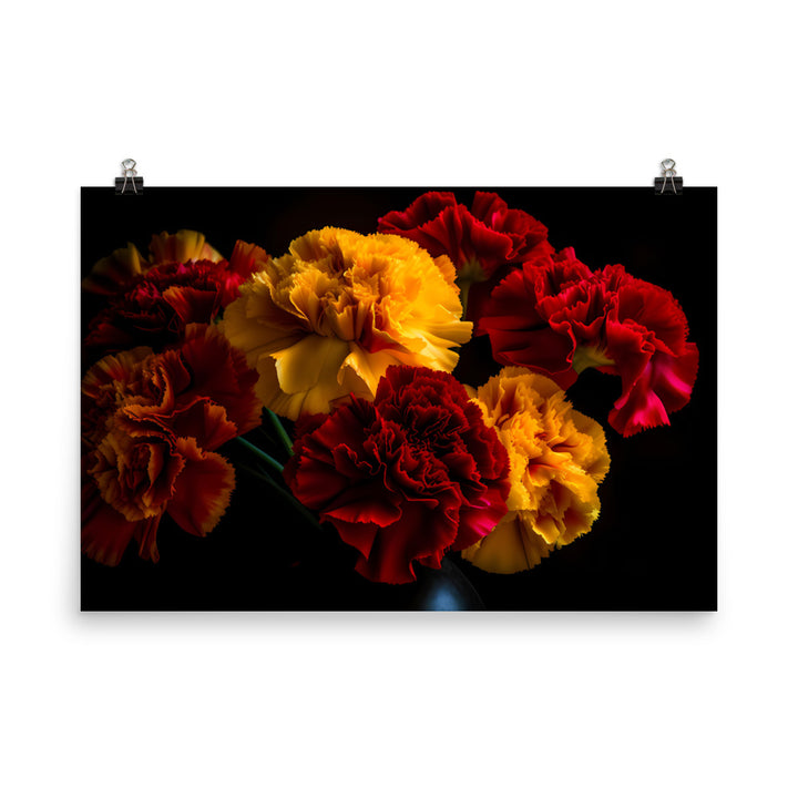 Carnations in Bold Colors photo paper poster - Posterfy.AI